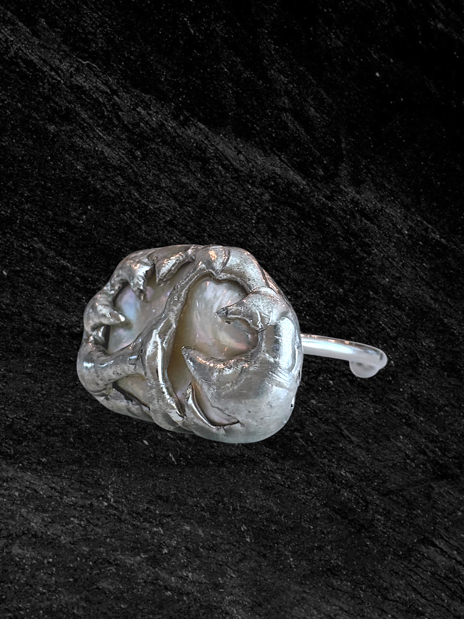 Caged Pearl Ring
