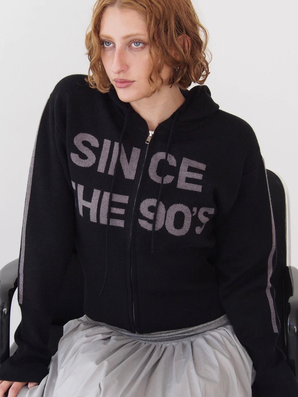 SWEATER SINCE THE 90'S - BLACK WITH GREY LETTERS