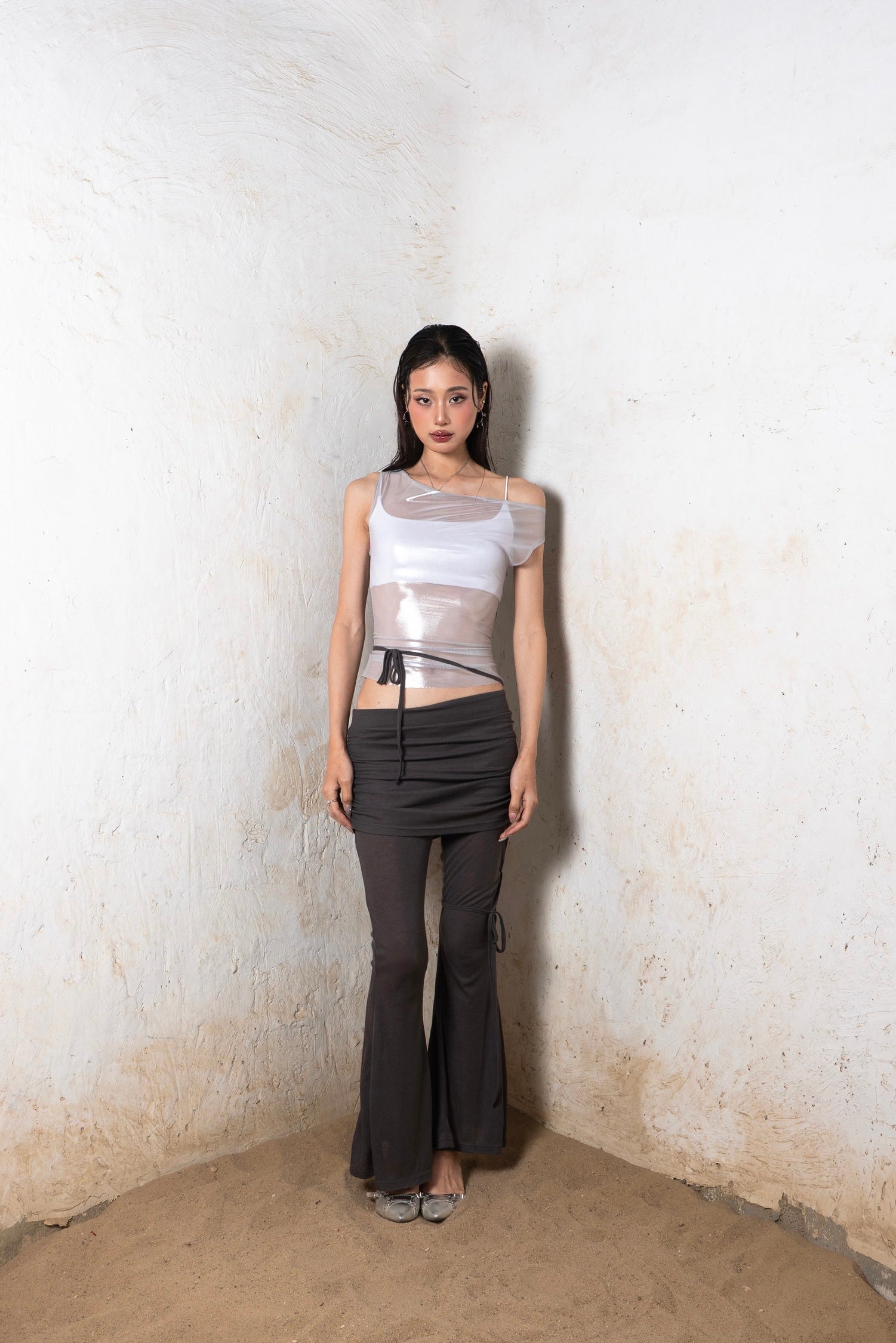 METALLIC SILVER IDA TOP