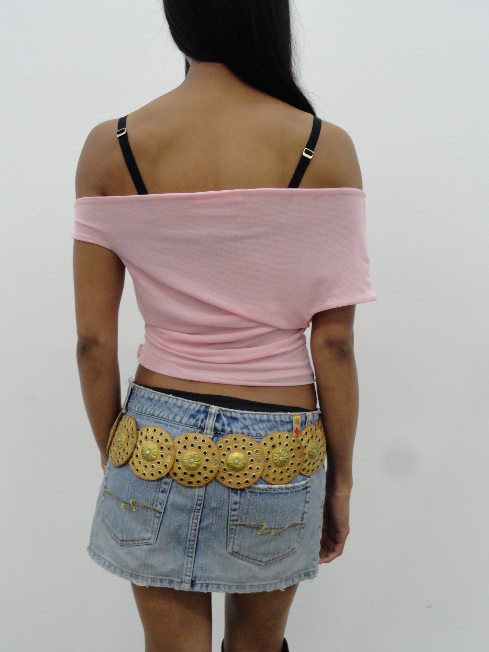 Olympia Top in Baby Pink Mesh