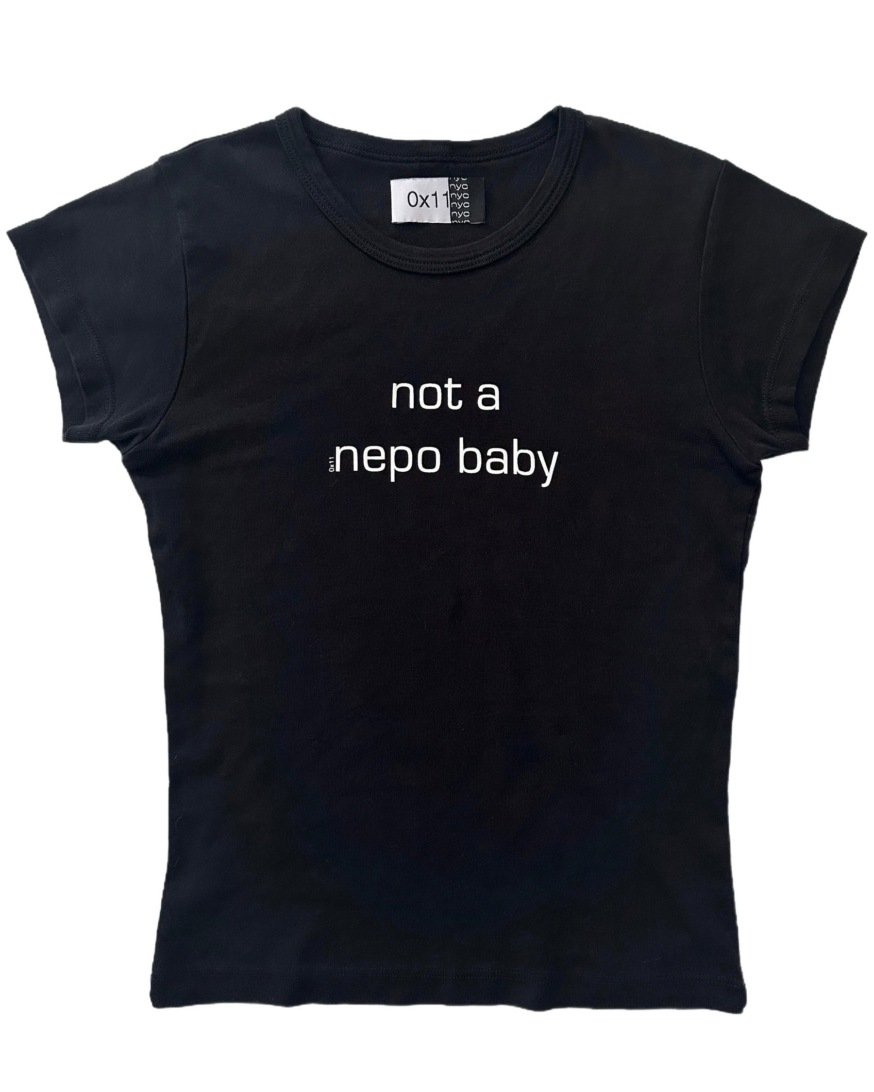 ‘not a nepo baby’ baby tee