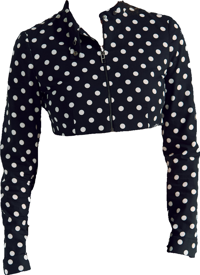 The Cropped Harlow Jacket in Polka Dot