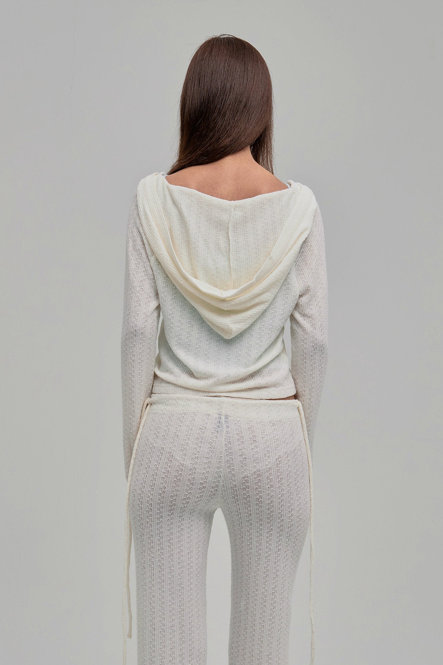DAZED KNIT HOODIE CREAM