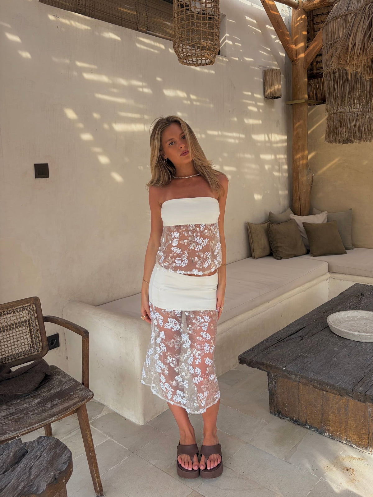 MARBELLA BLANCHE TOP + SCARF