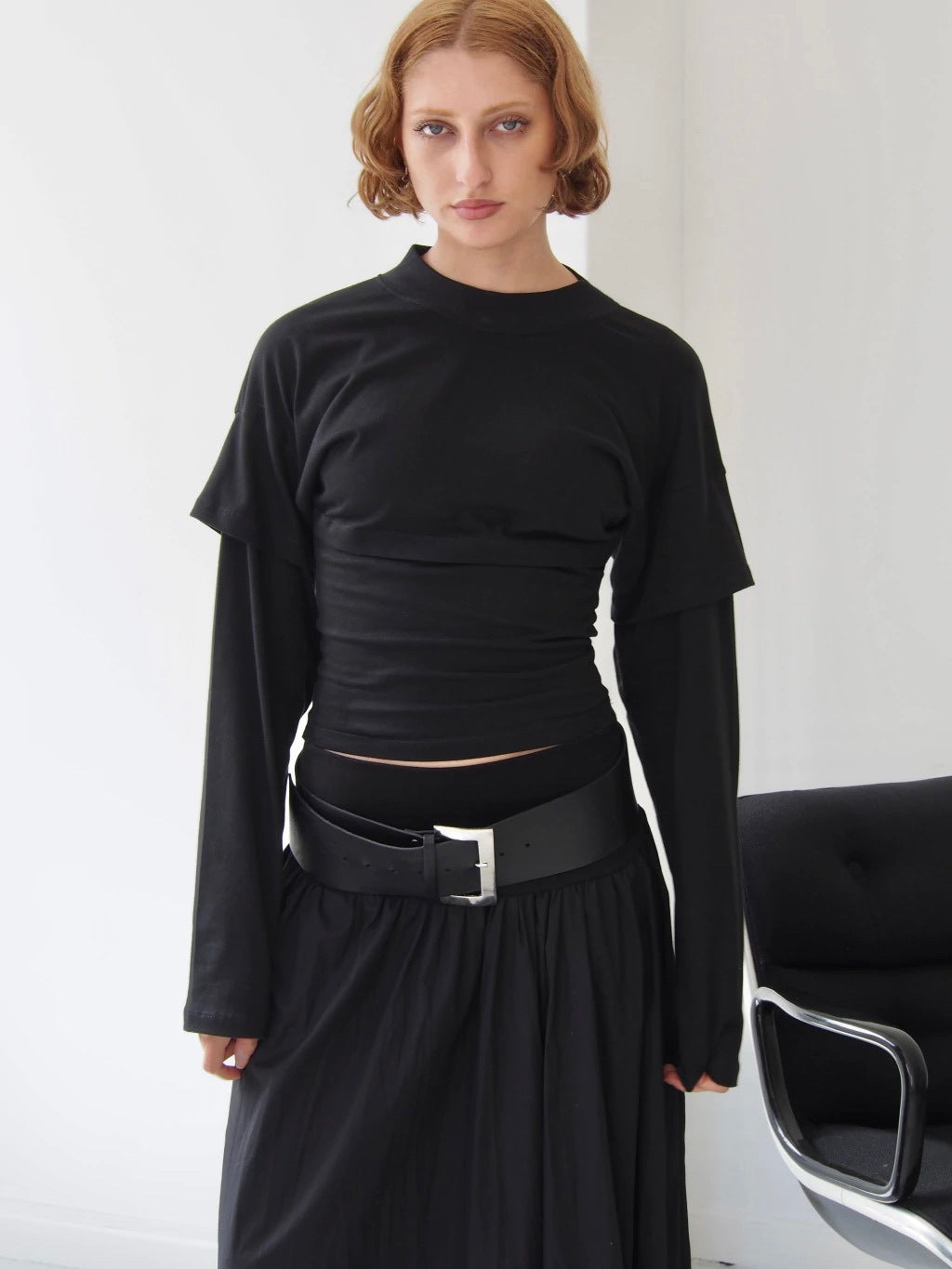 REMERA ZIP ON THE BACK - LONG SLEEVE - BLACK