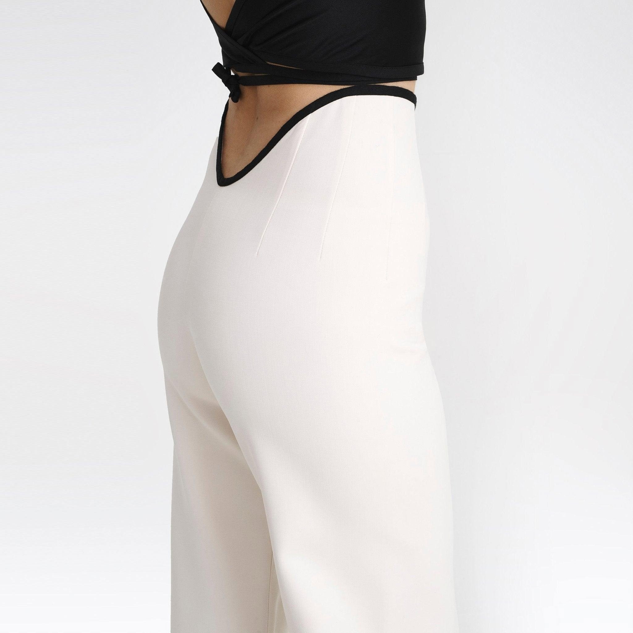 V-Back Trousers in White