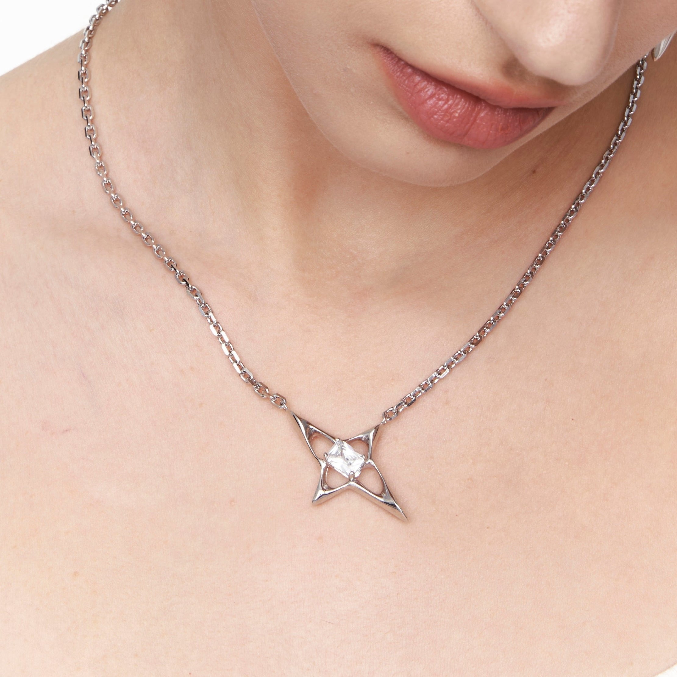 Star|Silver Geometric Necklace