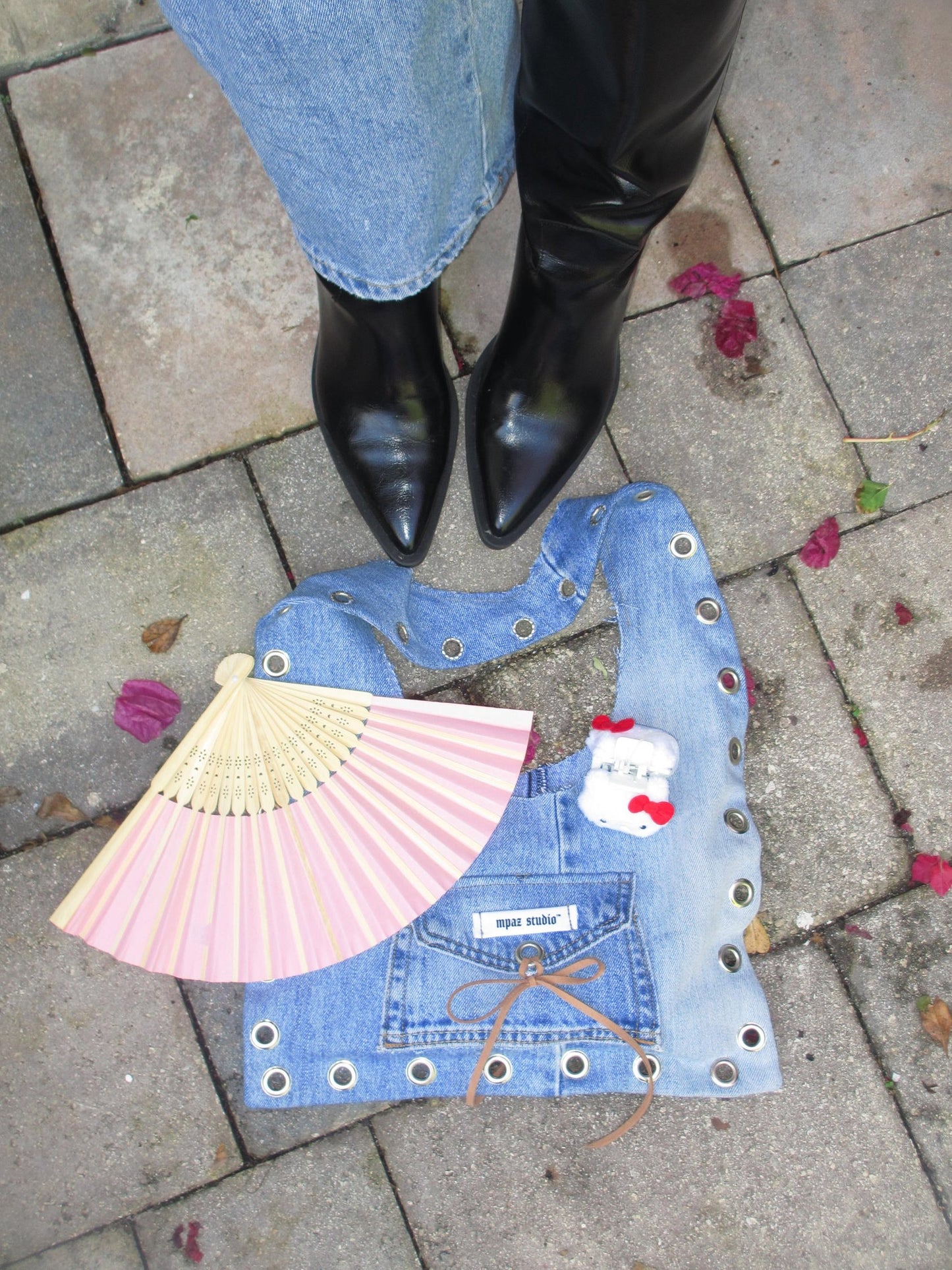 Recycled Denim Studded Bag