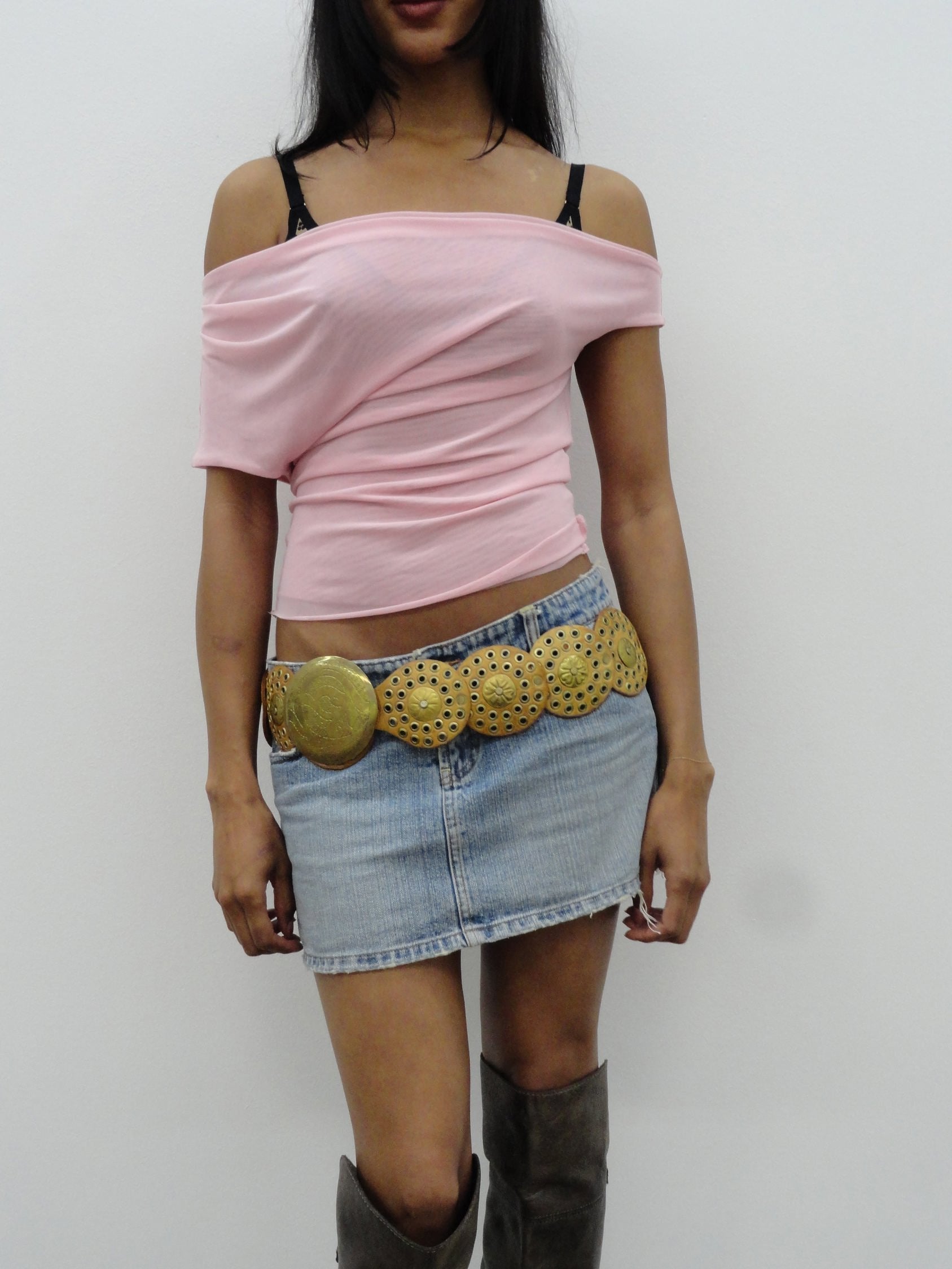 Olympia Top in Baby Pink Mesh