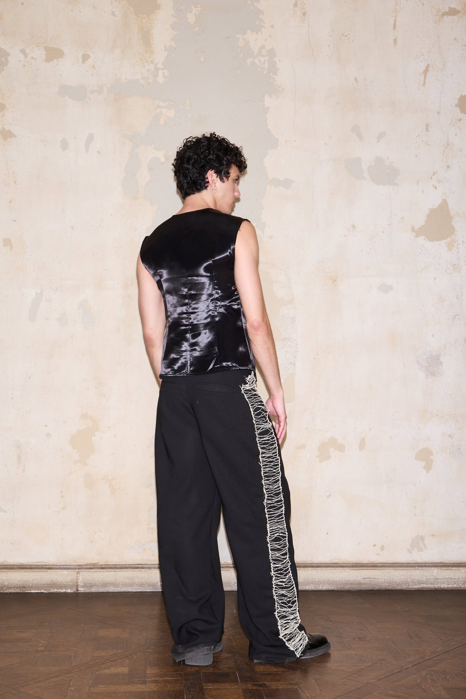 CERRITO BLOUSE BLACK SATIN