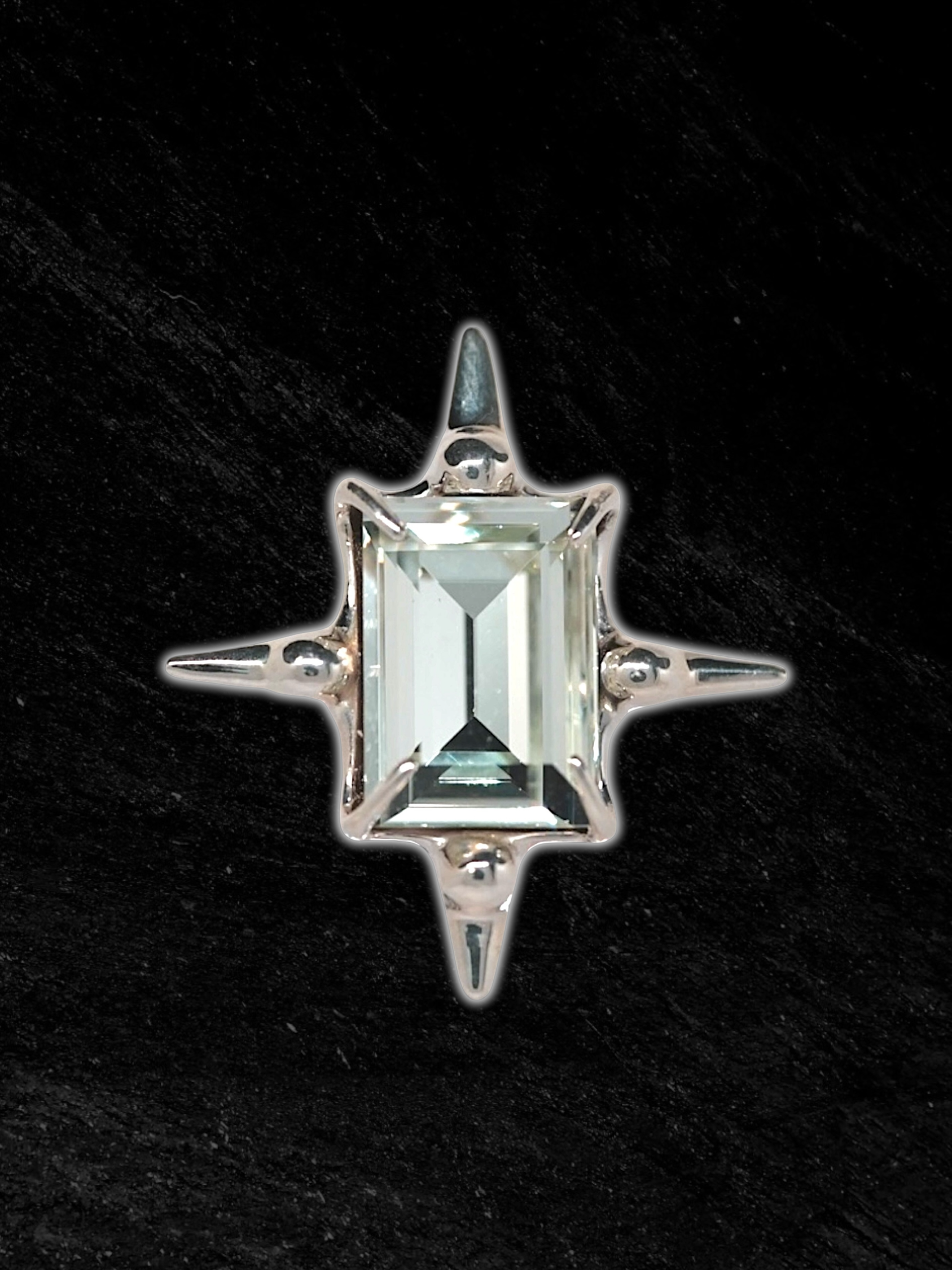 Light Green Astroid Ring S925