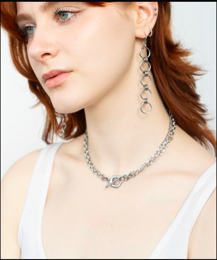 The Athena - Cinq - Chainmail Drop Earrings