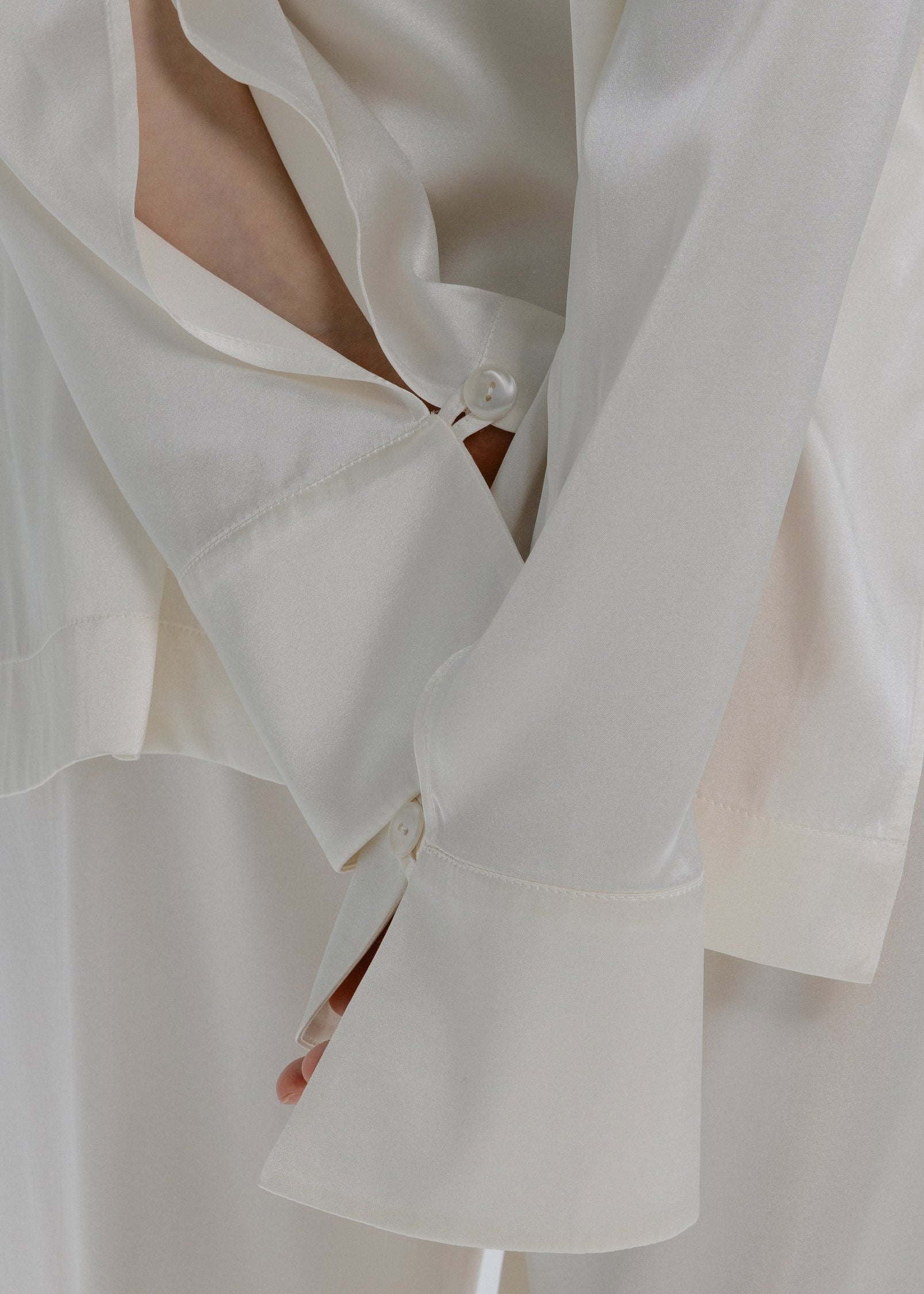 The Signature Silk Shirt in Milk White