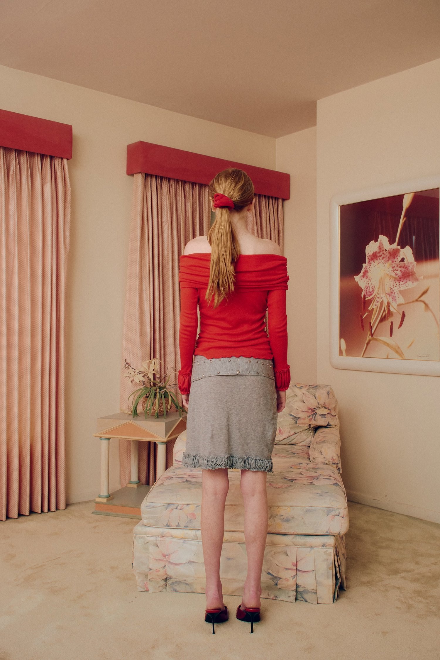 Bubble Off Shoulder Red