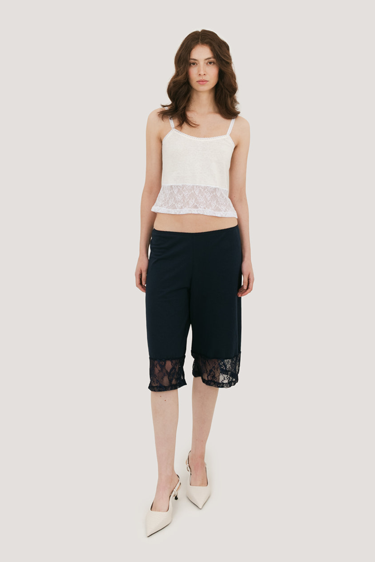 Nina Cotton & Lace Tank Top