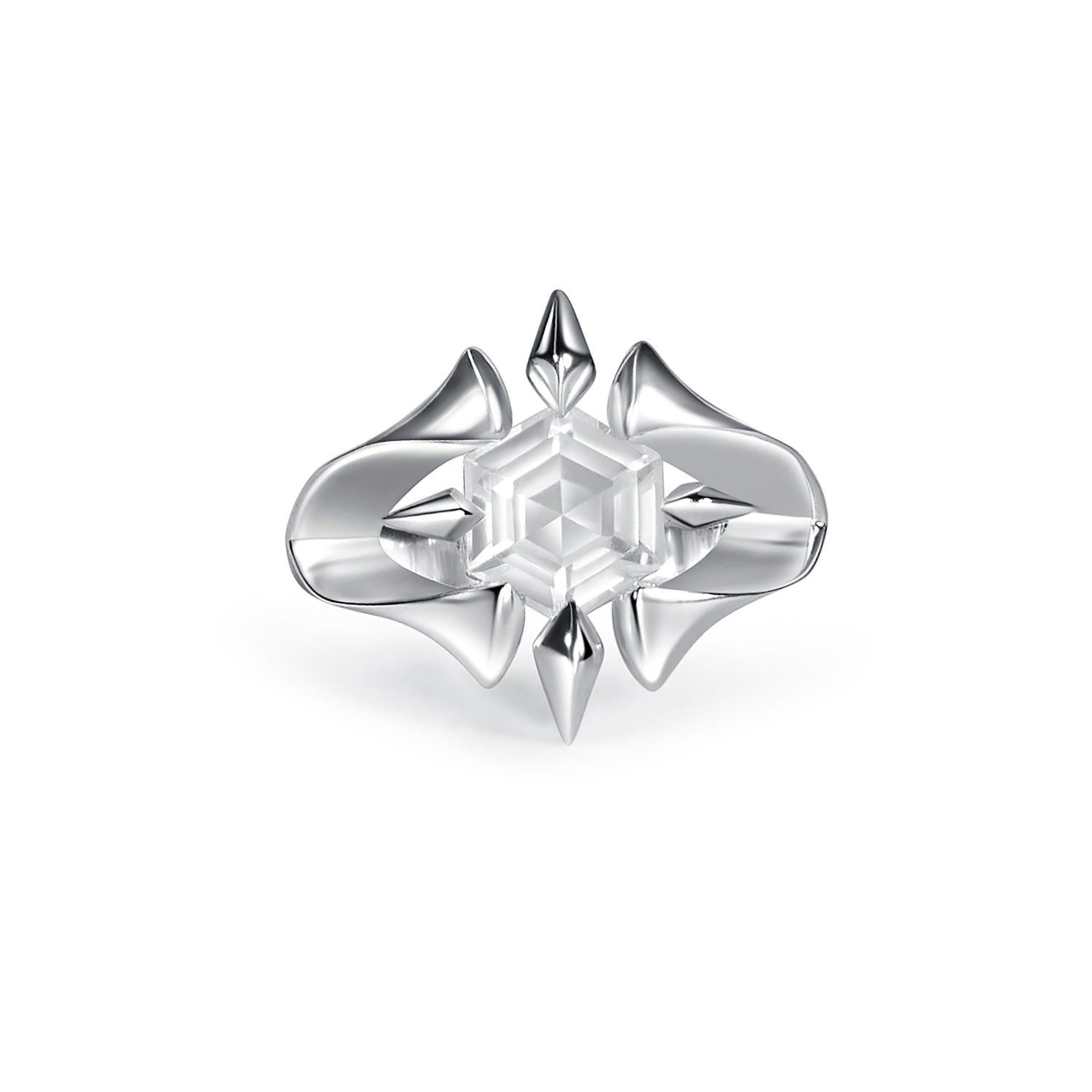 Halo Ring | Silver & Clear Quartz