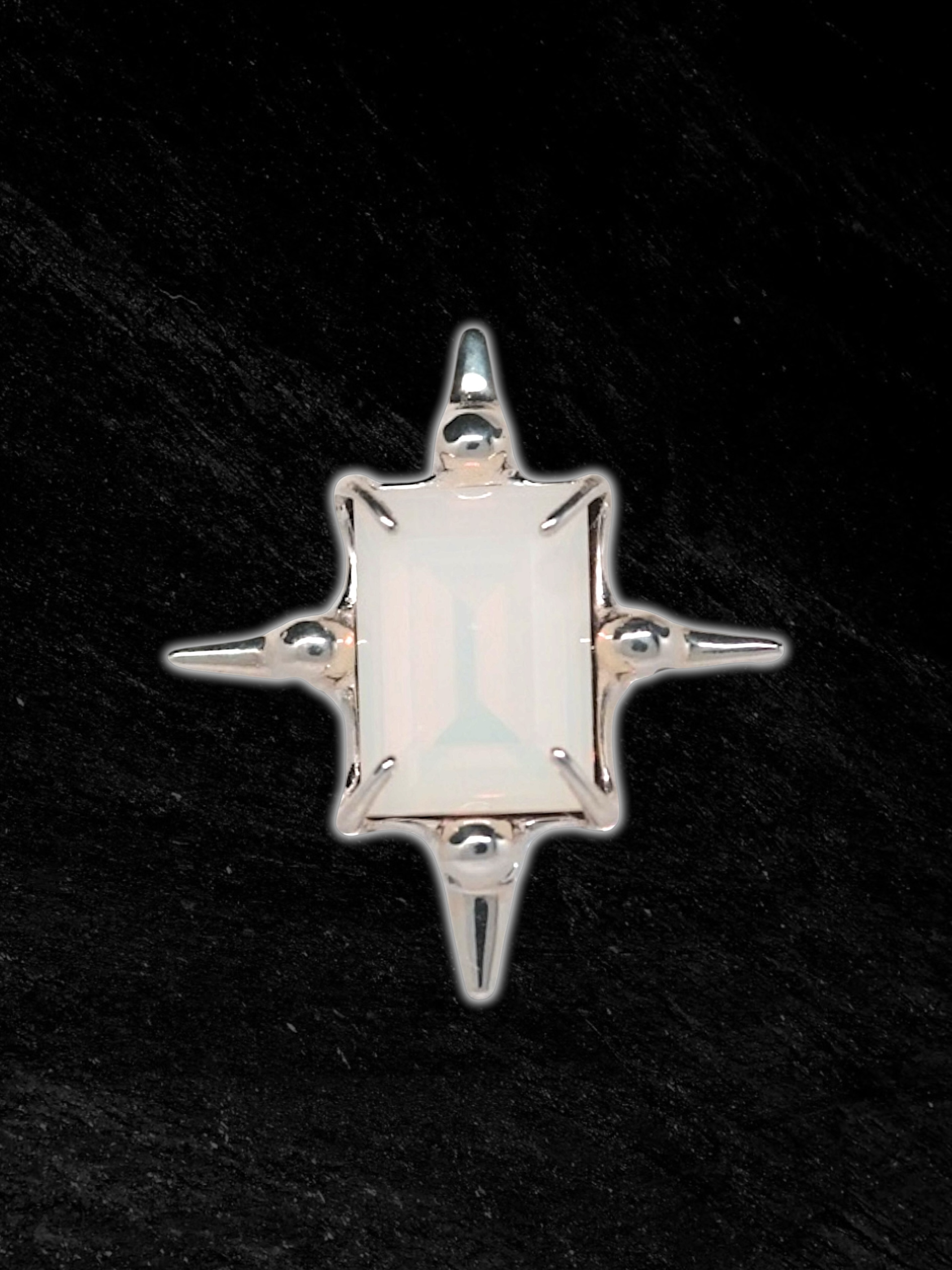 Milky White Astroid Ring S925