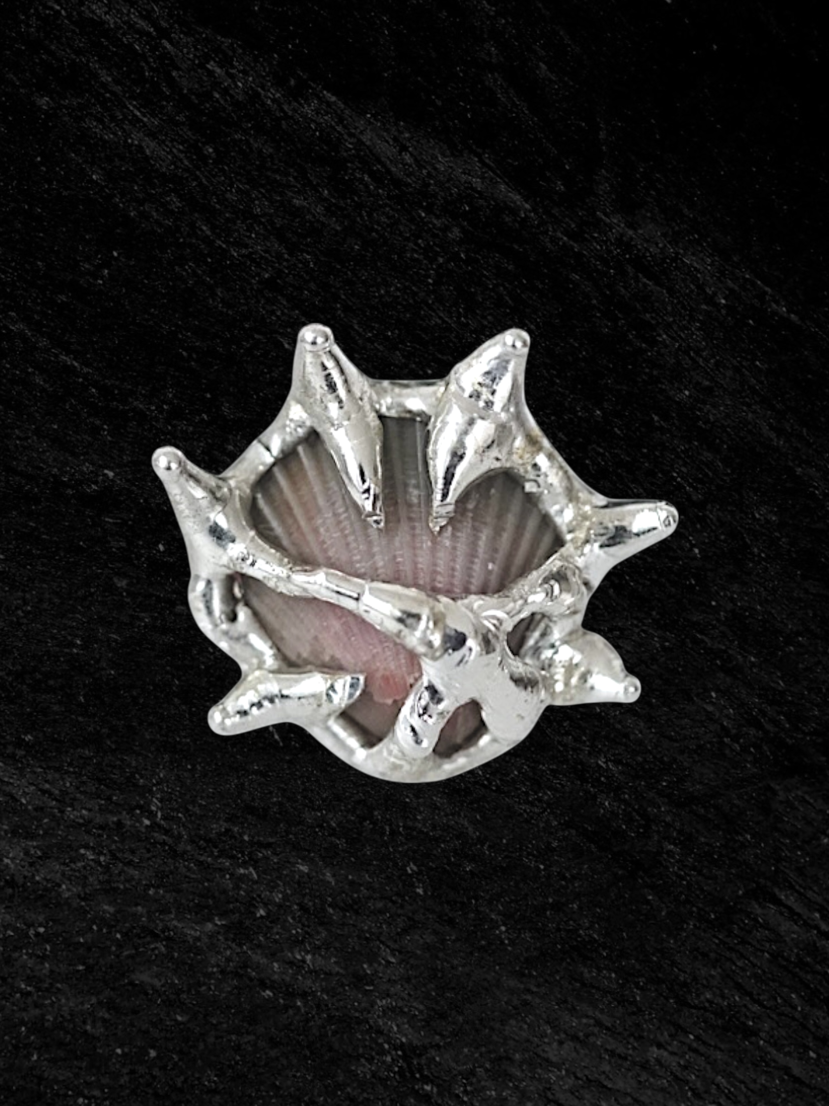 Moody Caged Shell Ring