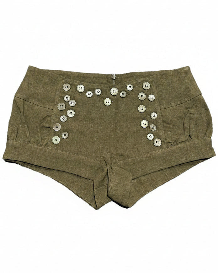 Multi-Button Sailor Short in Olive