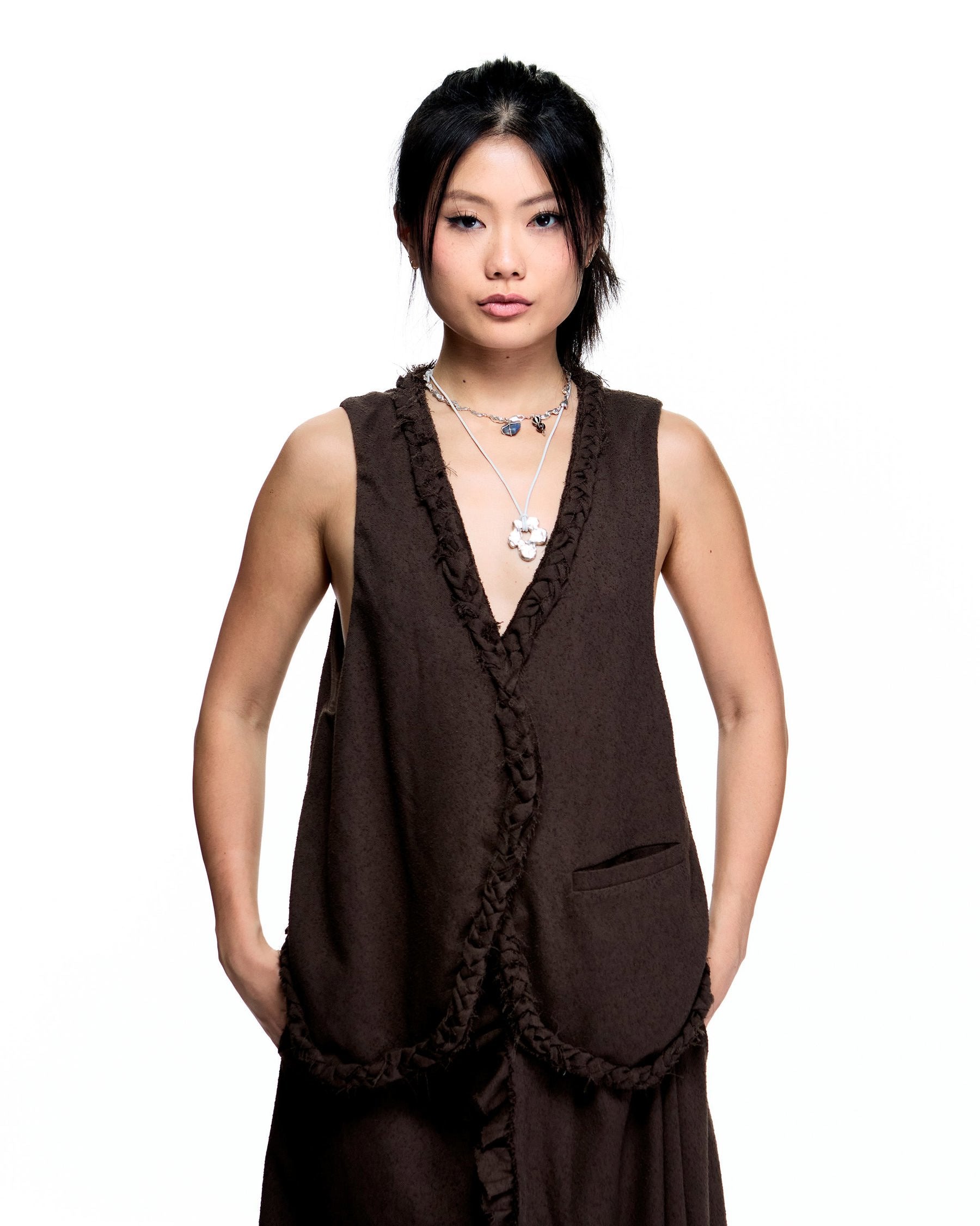 BOUCLE BRAIDED VEST