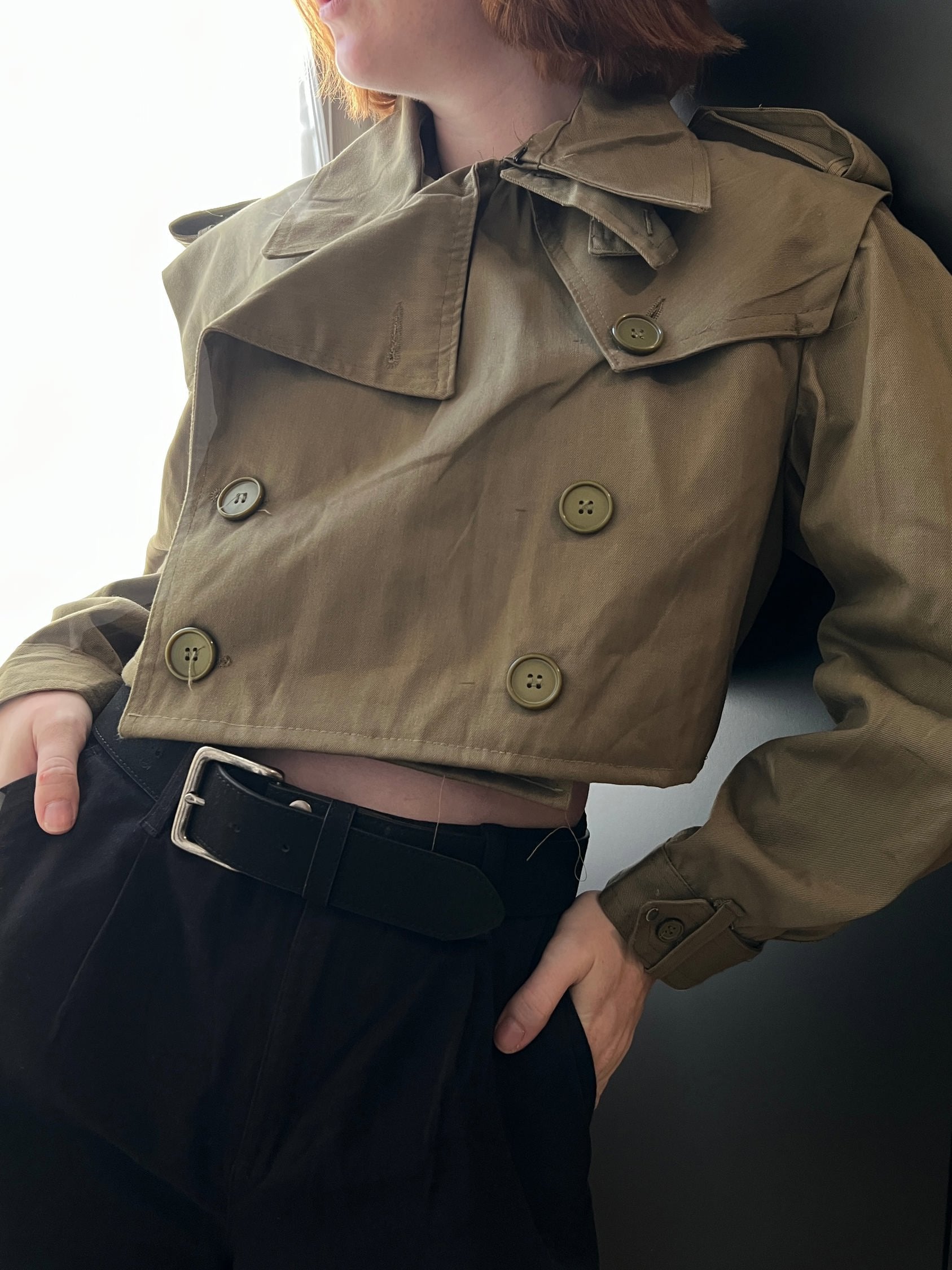 Vintage Cropped Trench Coat