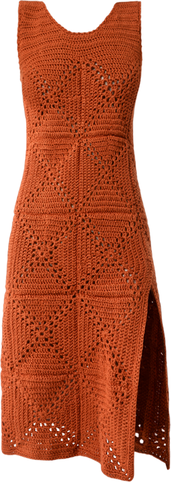 TERRACOTTA KNITTED MIDI DRESS