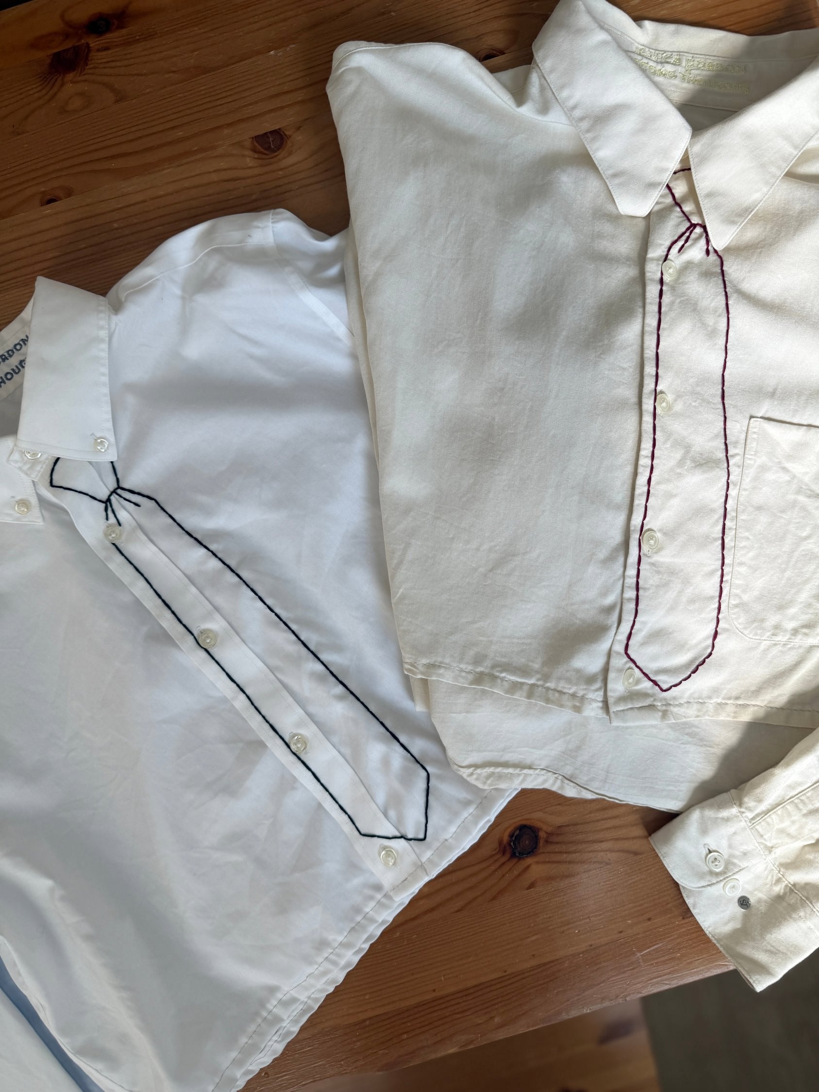 JG x ST Embroidered Cropped Button Down