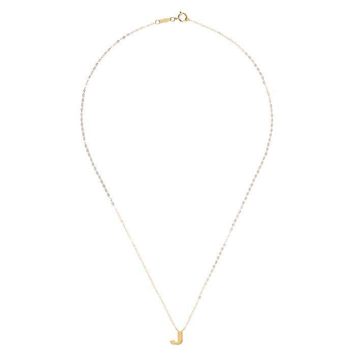 14K Solid Gold Alphabet Necklace