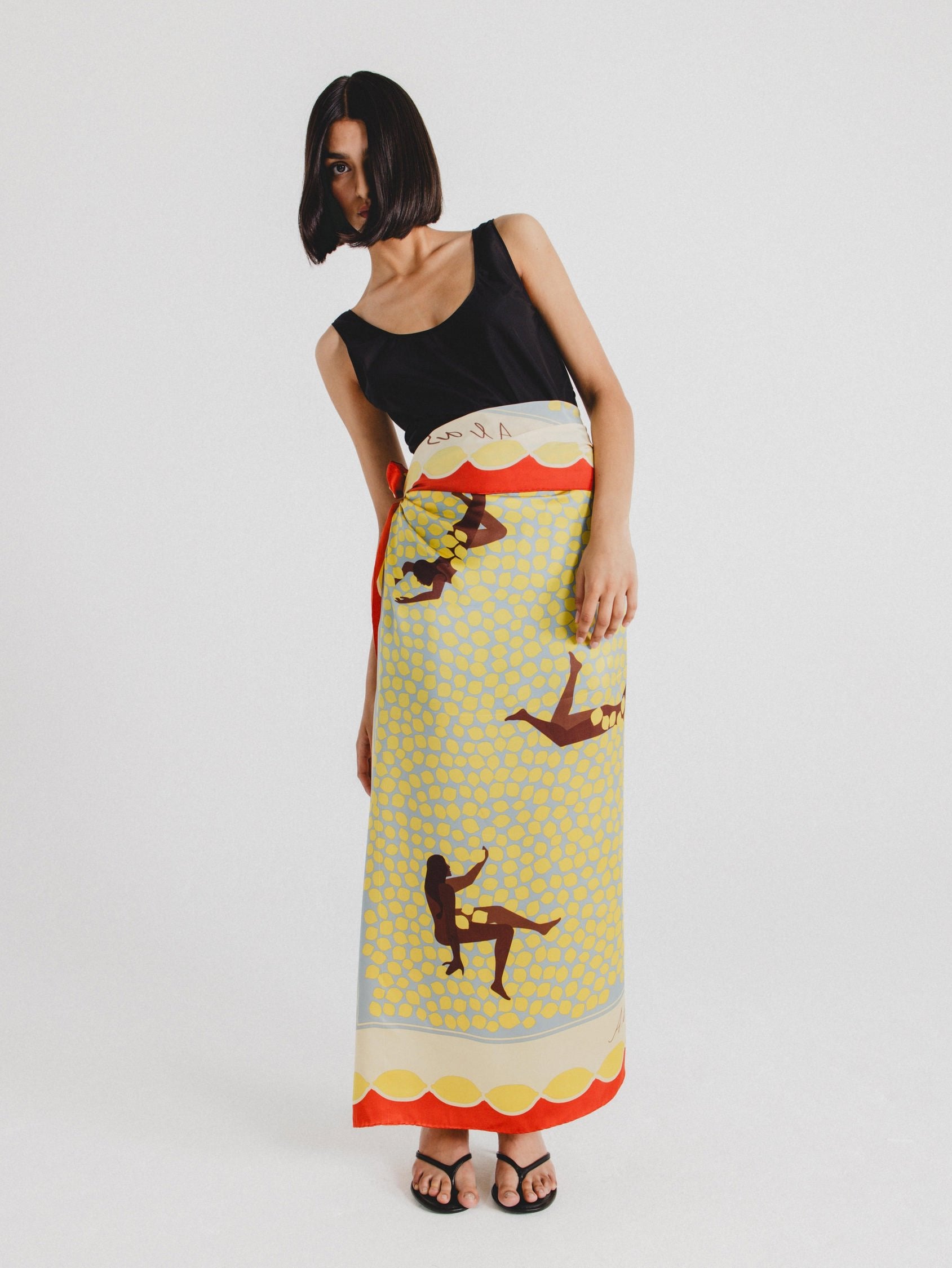 Maxi Silk Scarf 'Bathers'