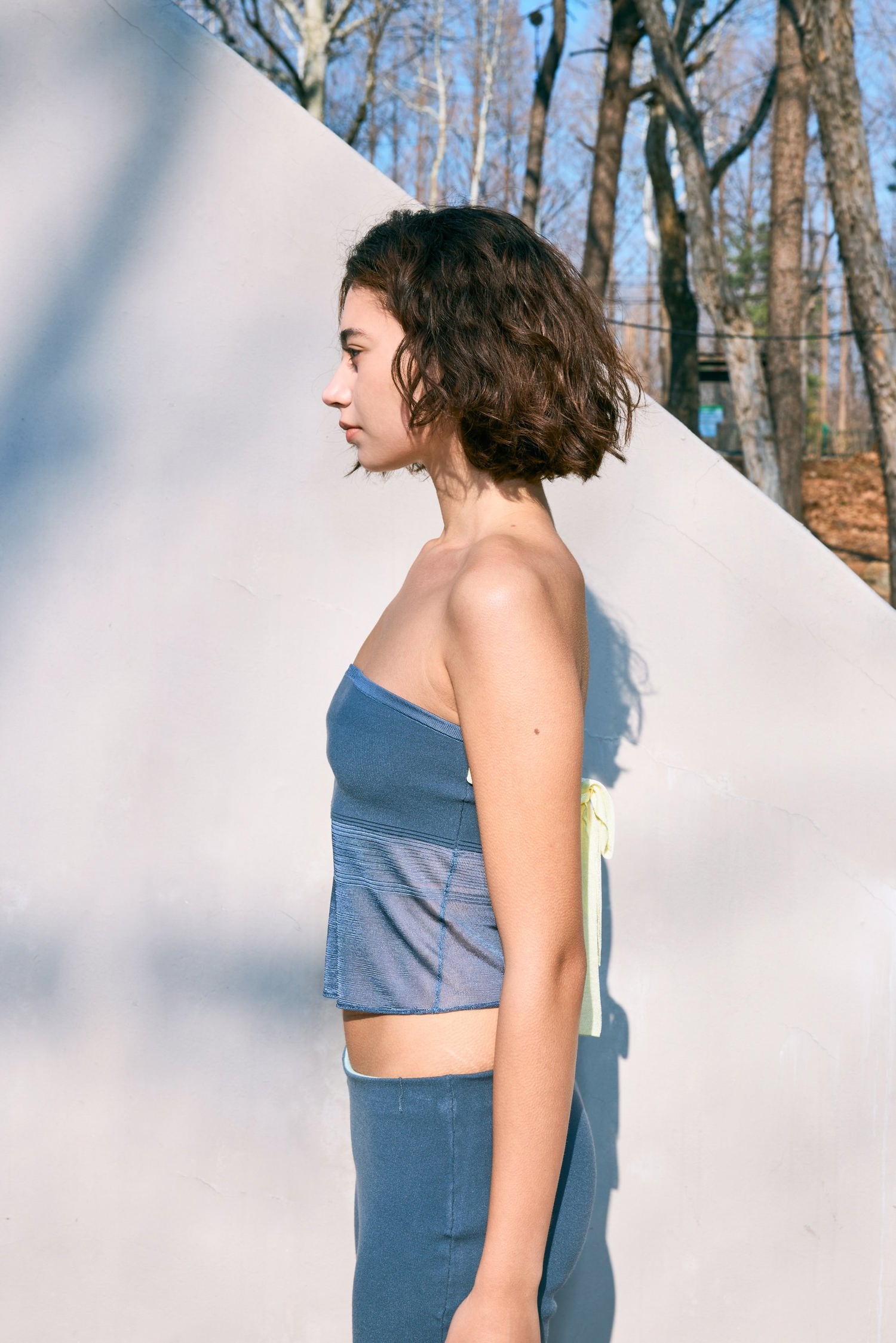 The Whisper Side Strap Tube in Grey