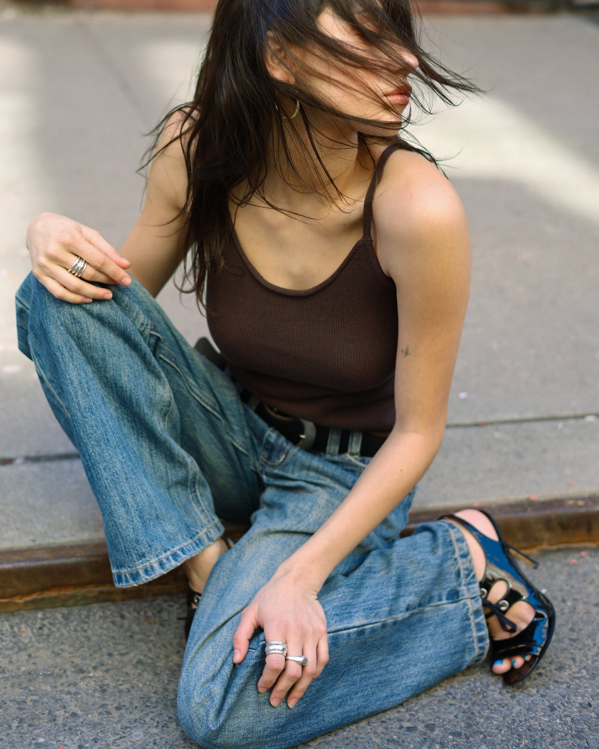 SHIFT knit tank - chocolate