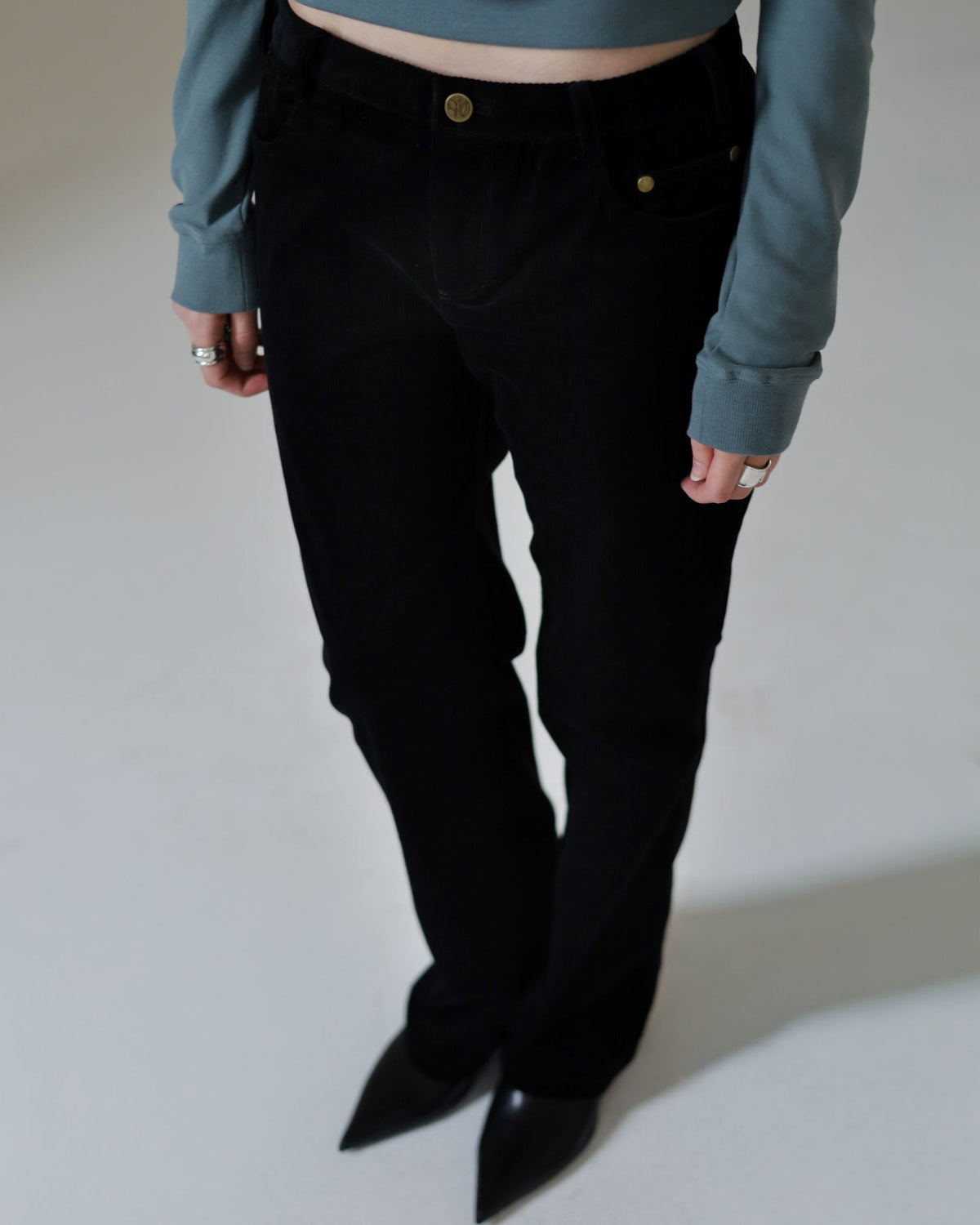 MUSE low rise corduroy pants - onyx