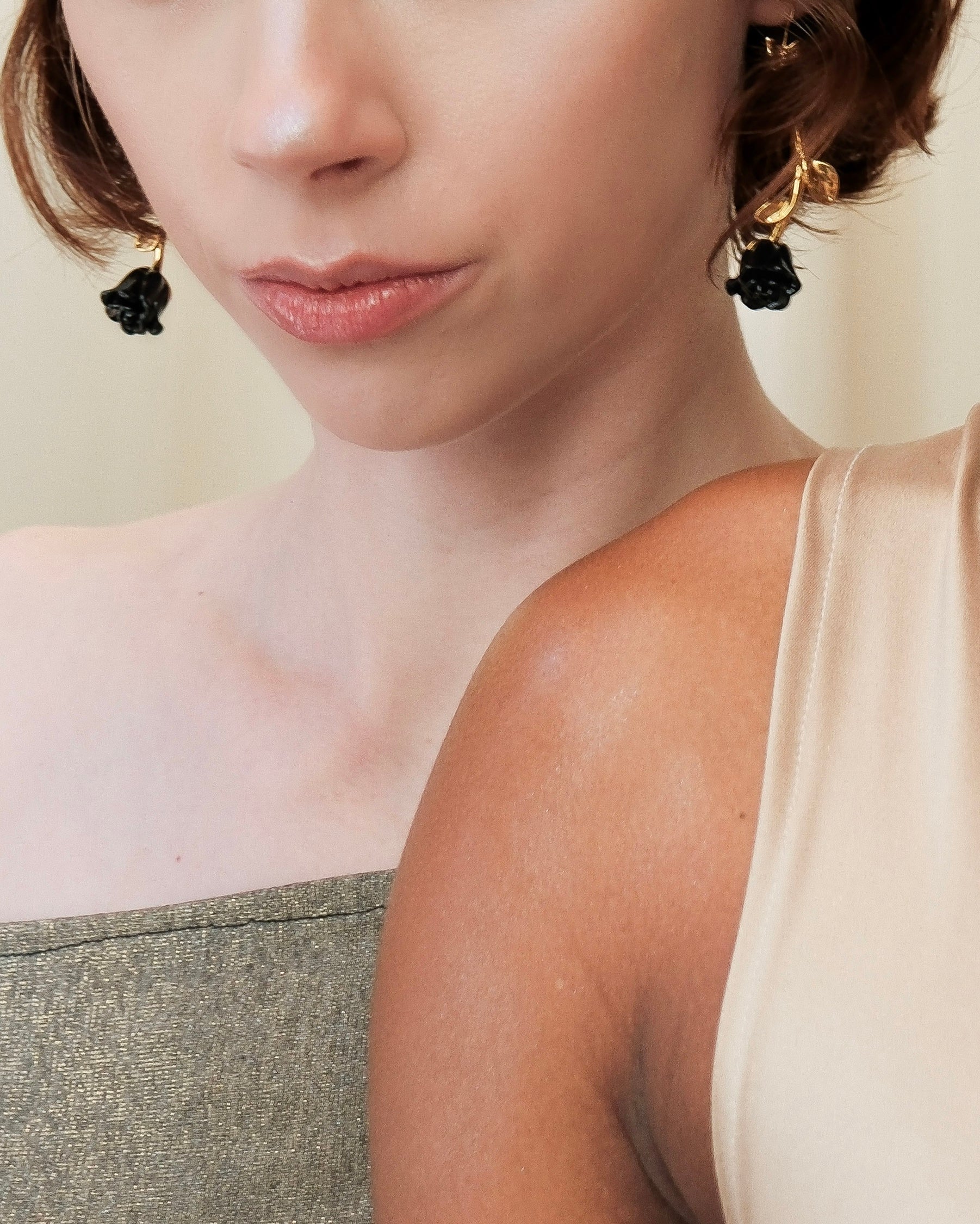 GOLD ROSE EARRINGS