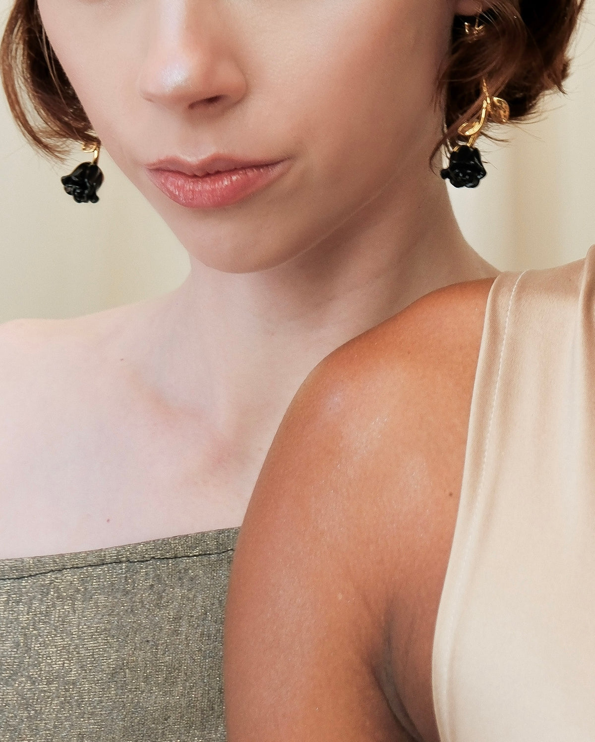 GOLD ROSE EARRINGS