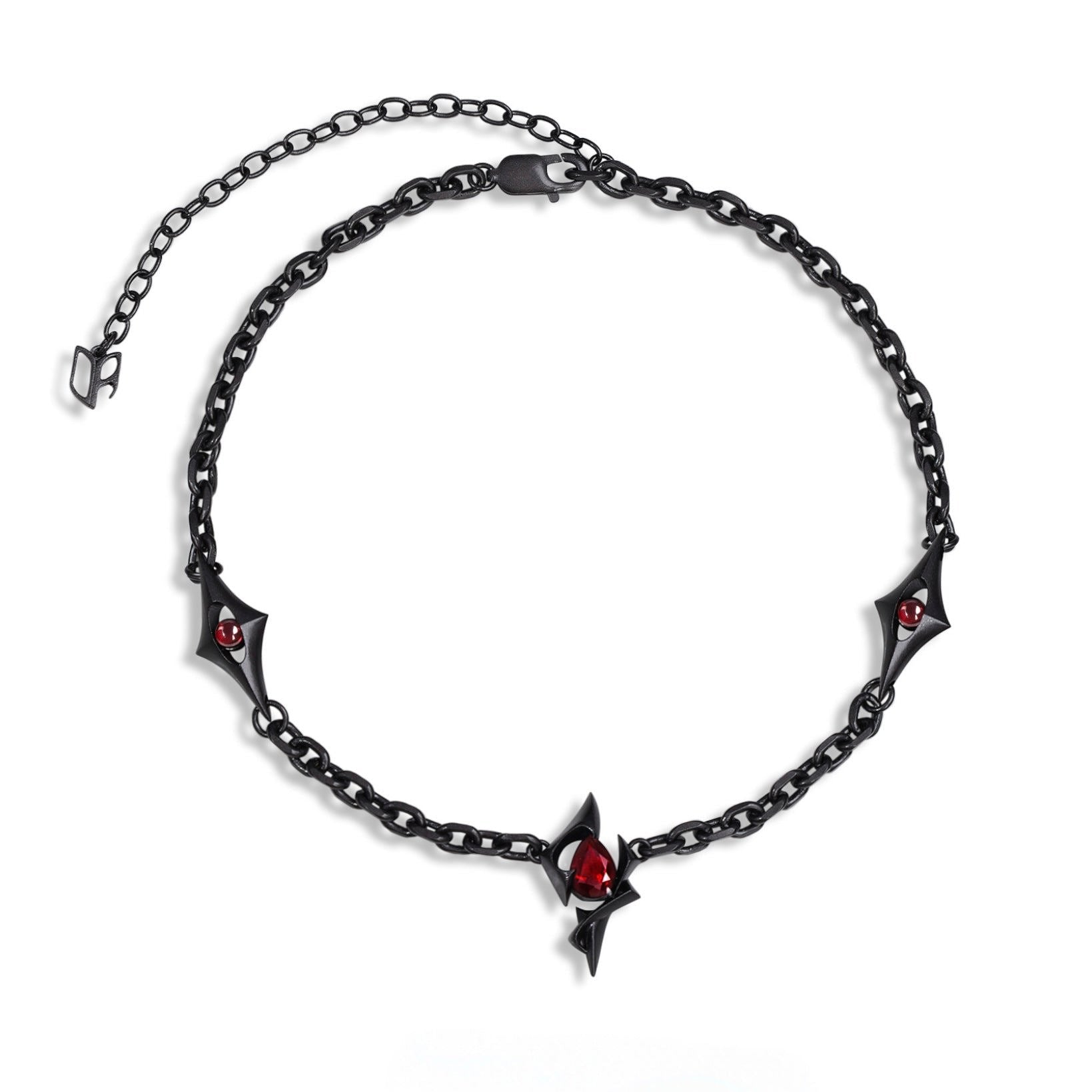 Inferno Necklace | Matte Black& Garnet