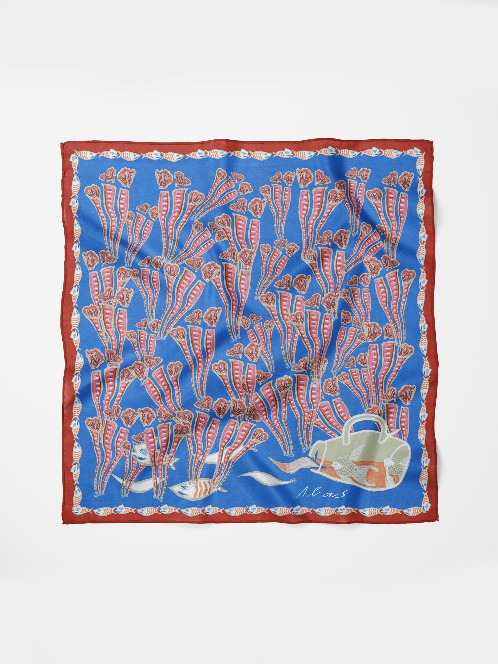 Silk Square Shawl 'The Reef'