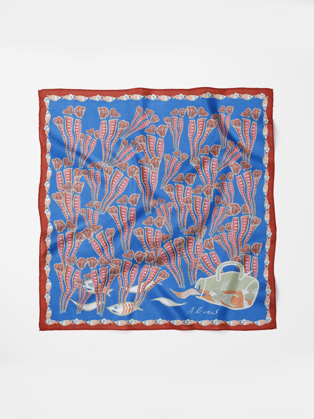 Silk Square Shawl 'The Reef'