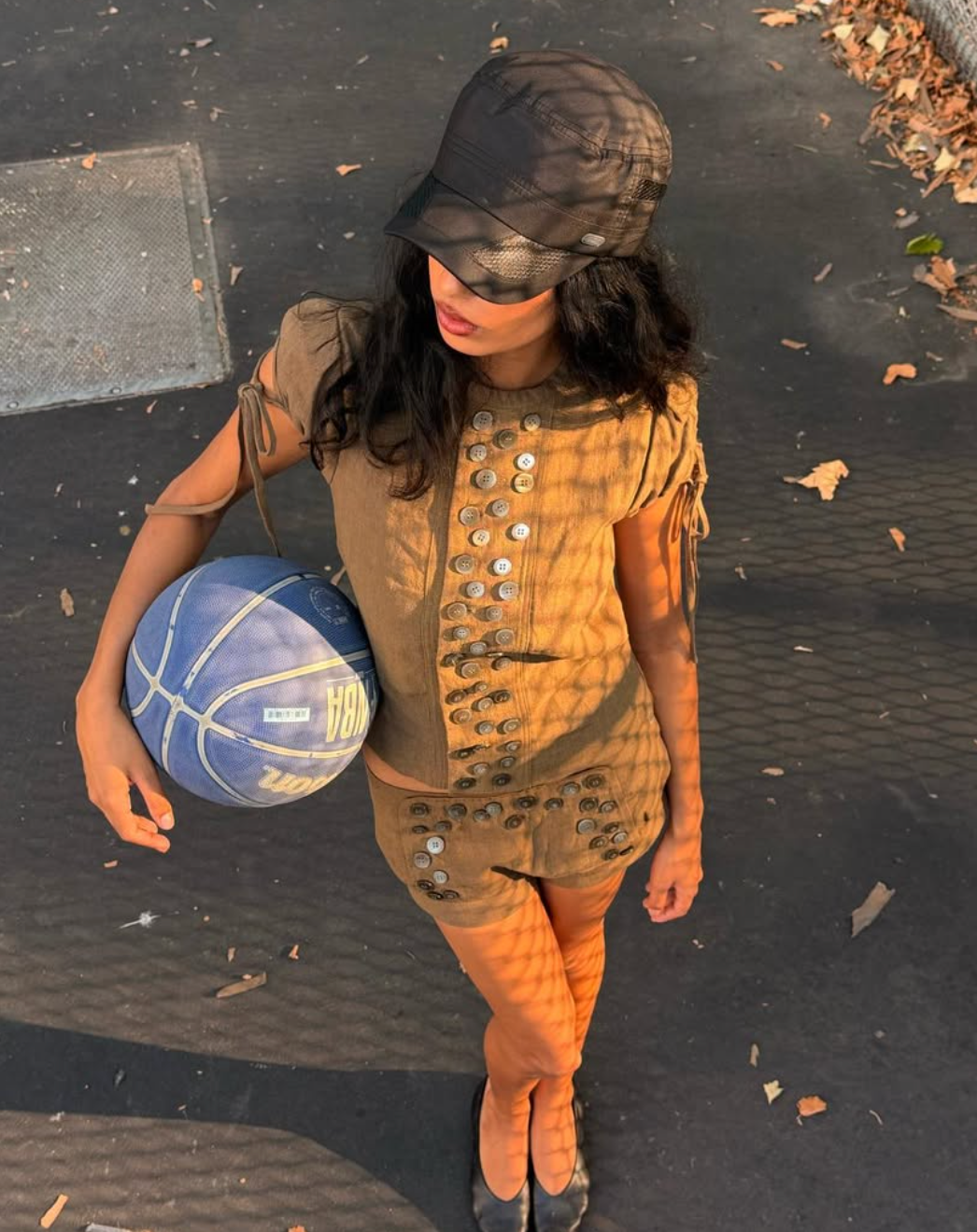 Multi-Button Sailor Top in Olive