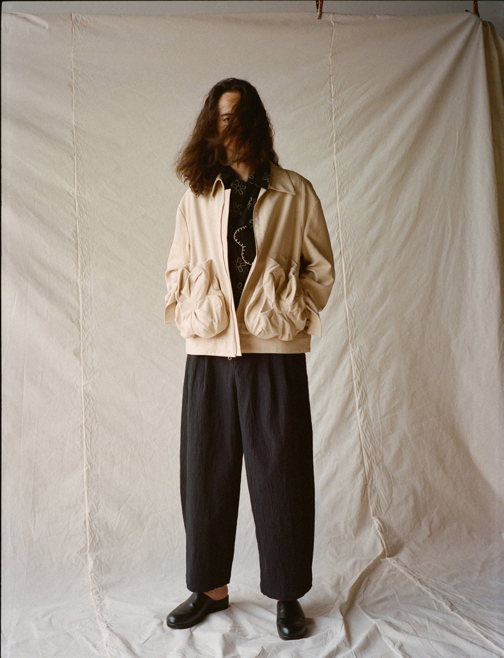 FLOWER POCKET JACKET SAND