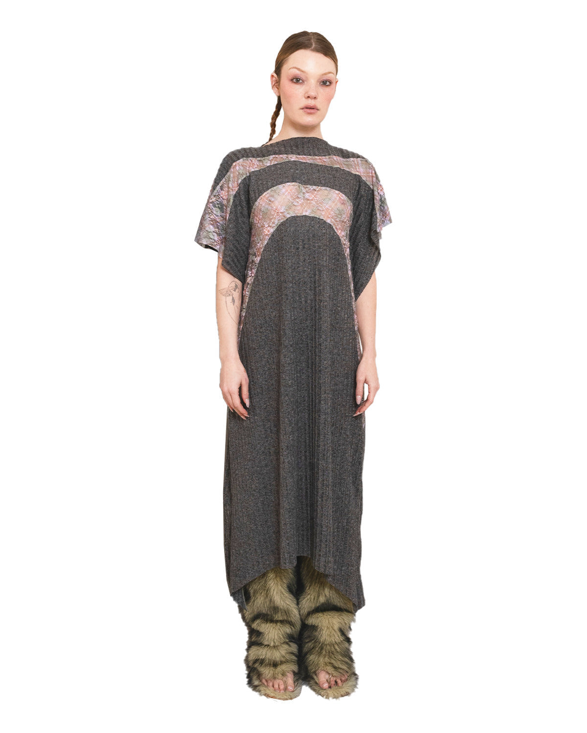 Straw Yellow Faux Fur Sandal Boots