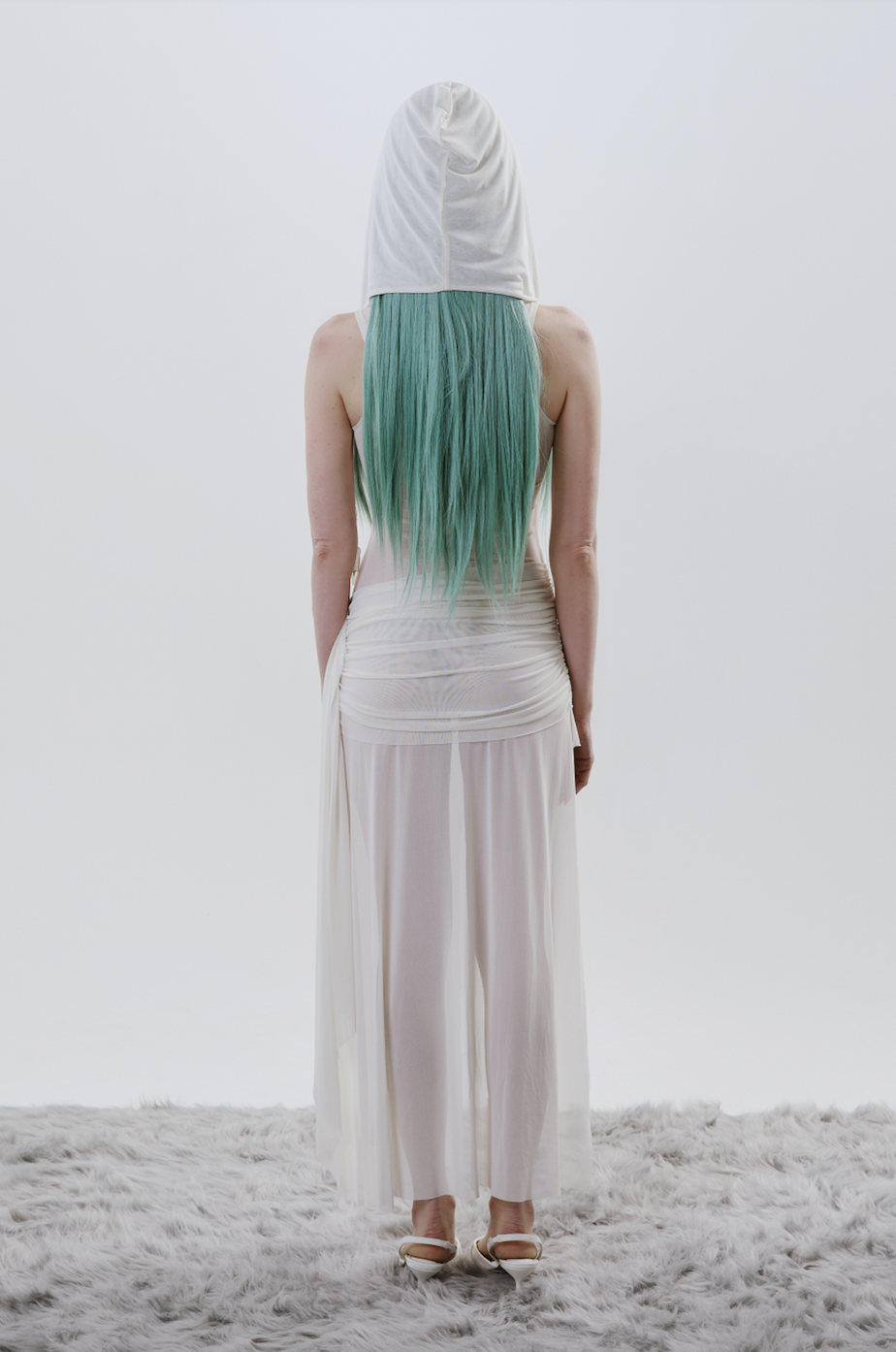 Seashell White New Nyx Dress with Hood