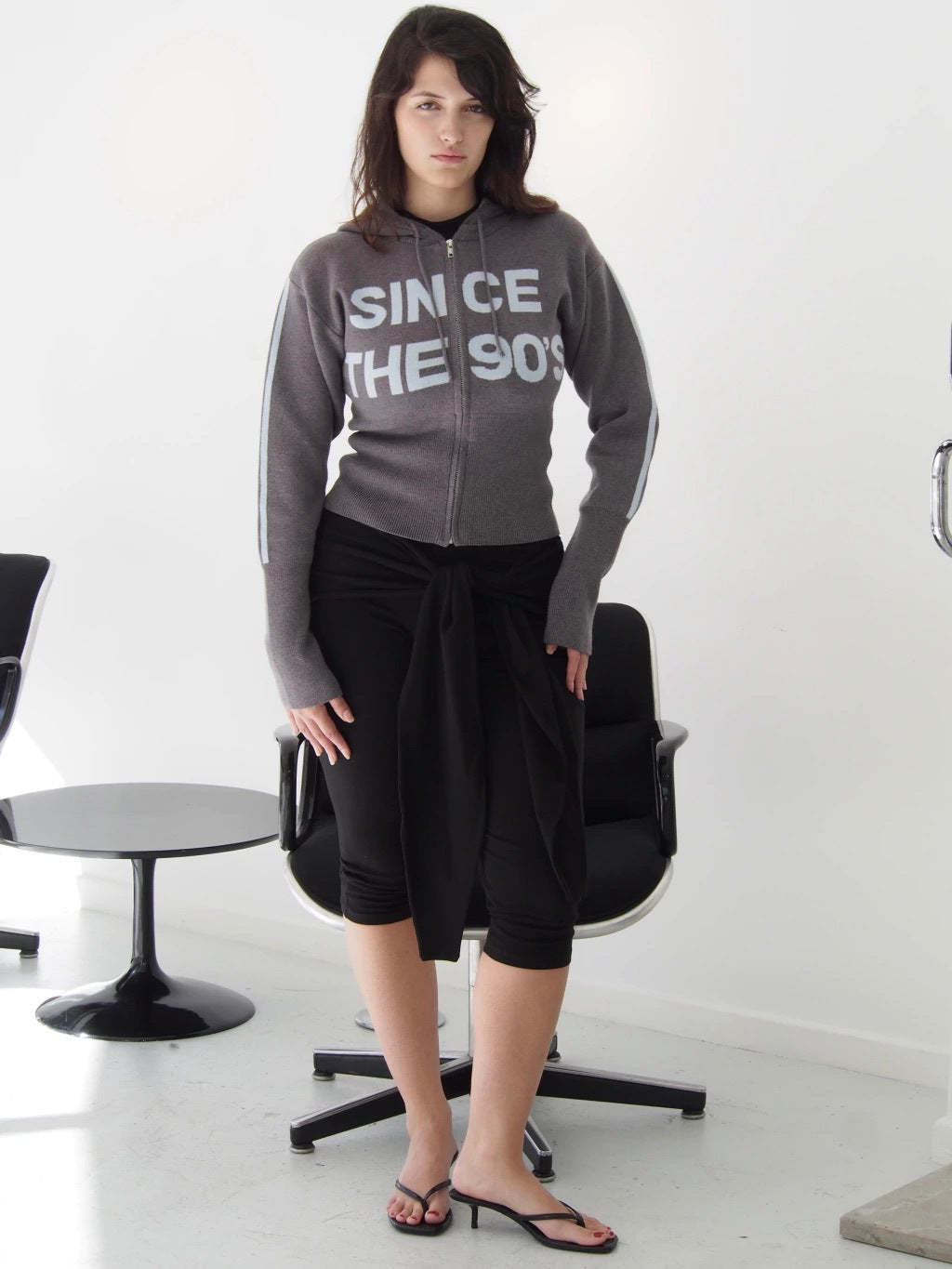 SWEATER SINCE THE 90'S - GREY WITH LETTERS IN LIGHT BLUE