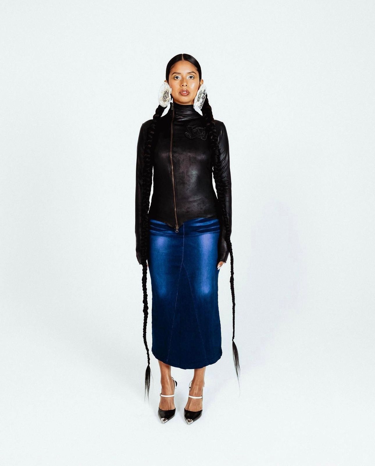 Black de V Zip Jacket