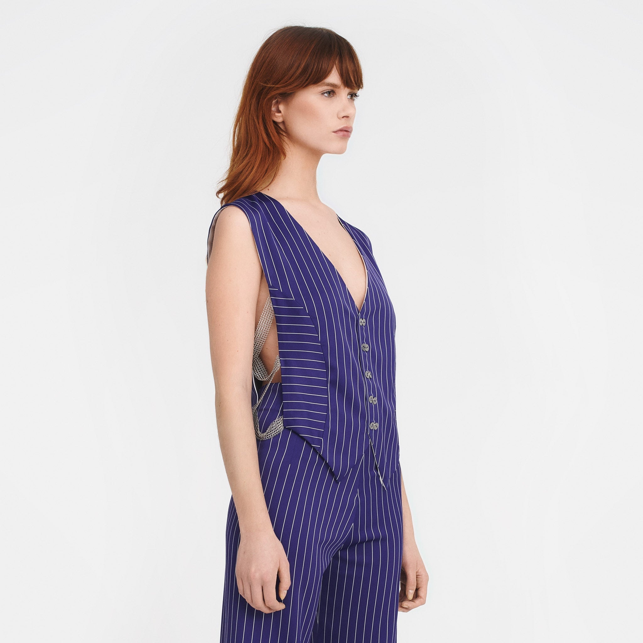 The Vest in Purple Pinstripes