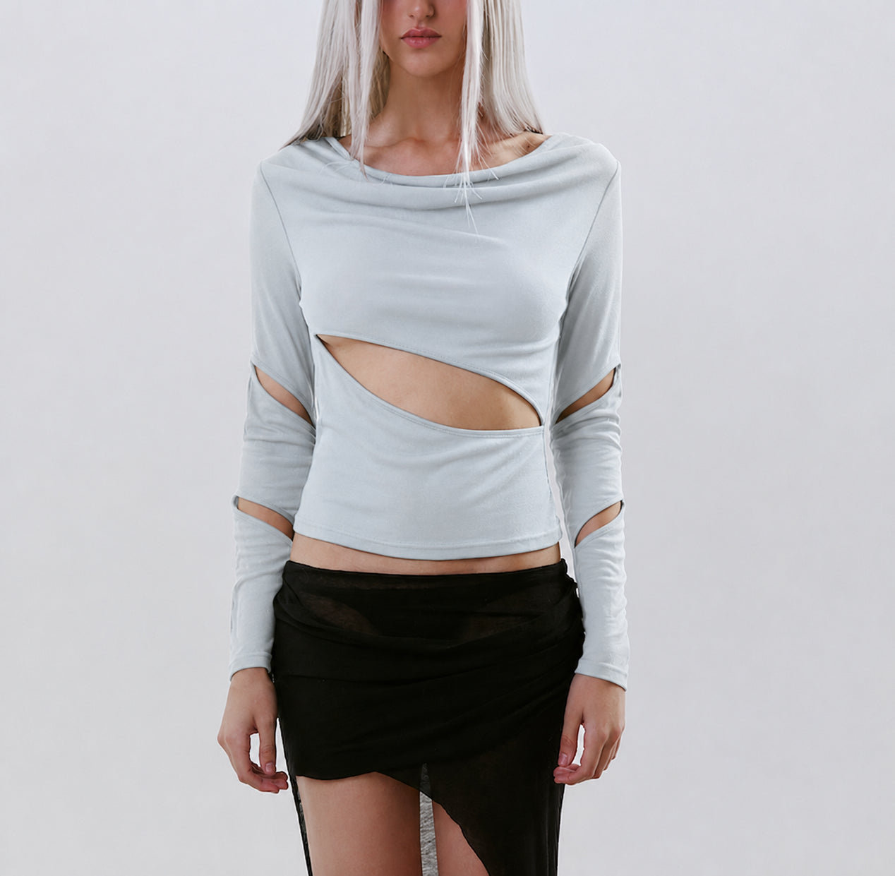 Crest Top in Light Blue
