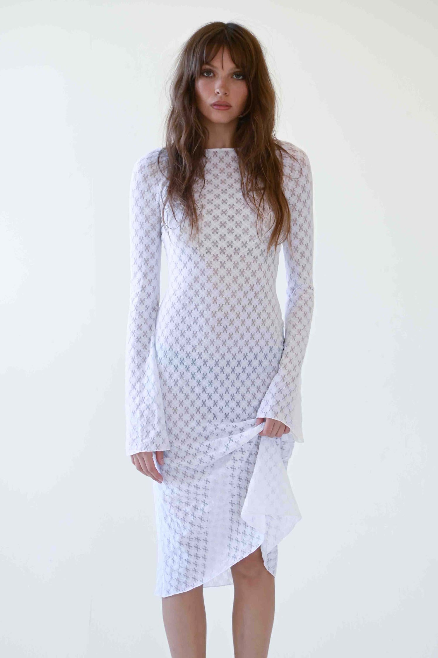 The Jane Maxi Dress in White Lace