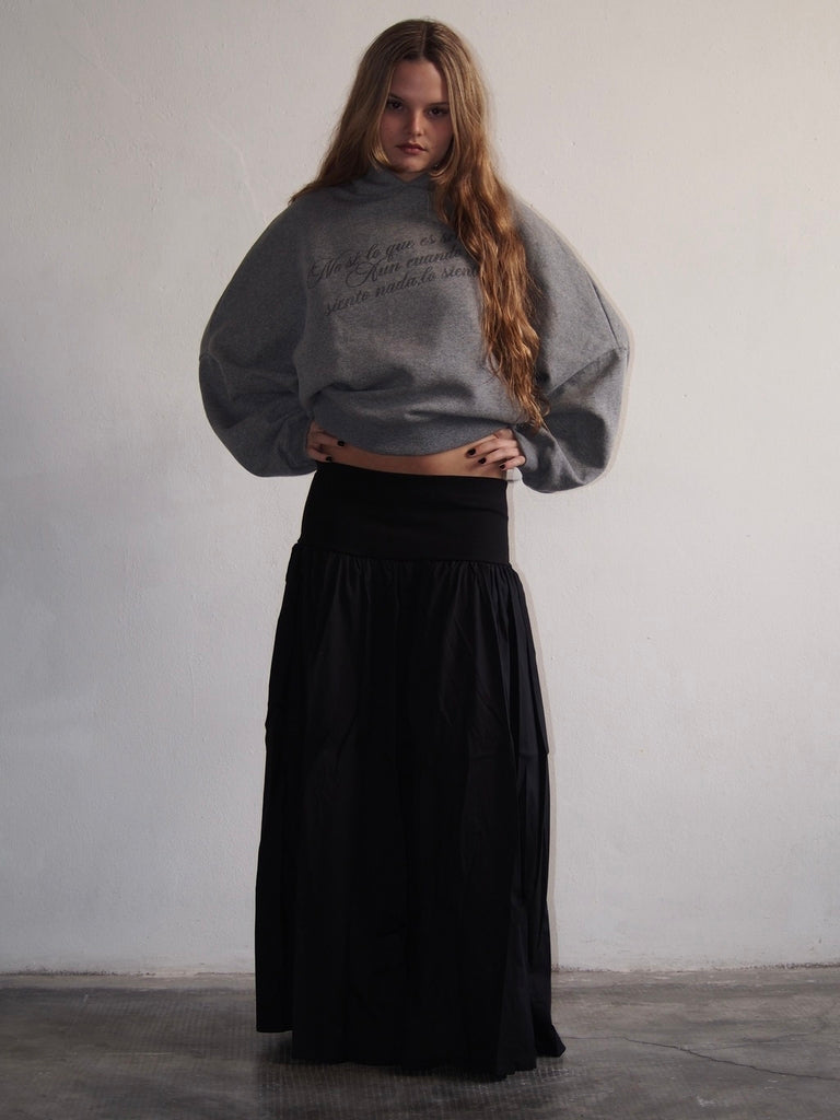 HOODIE "SENTIR POCO" FITTED - GREY
