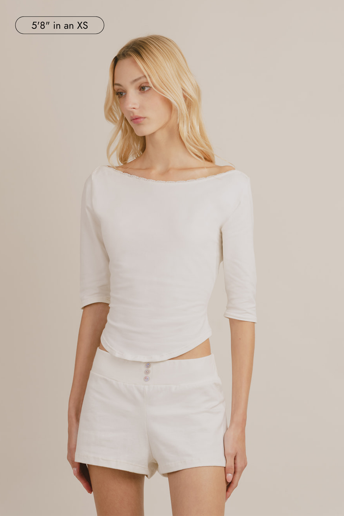 Colette 3/4 Sleeve Boat Neck Top