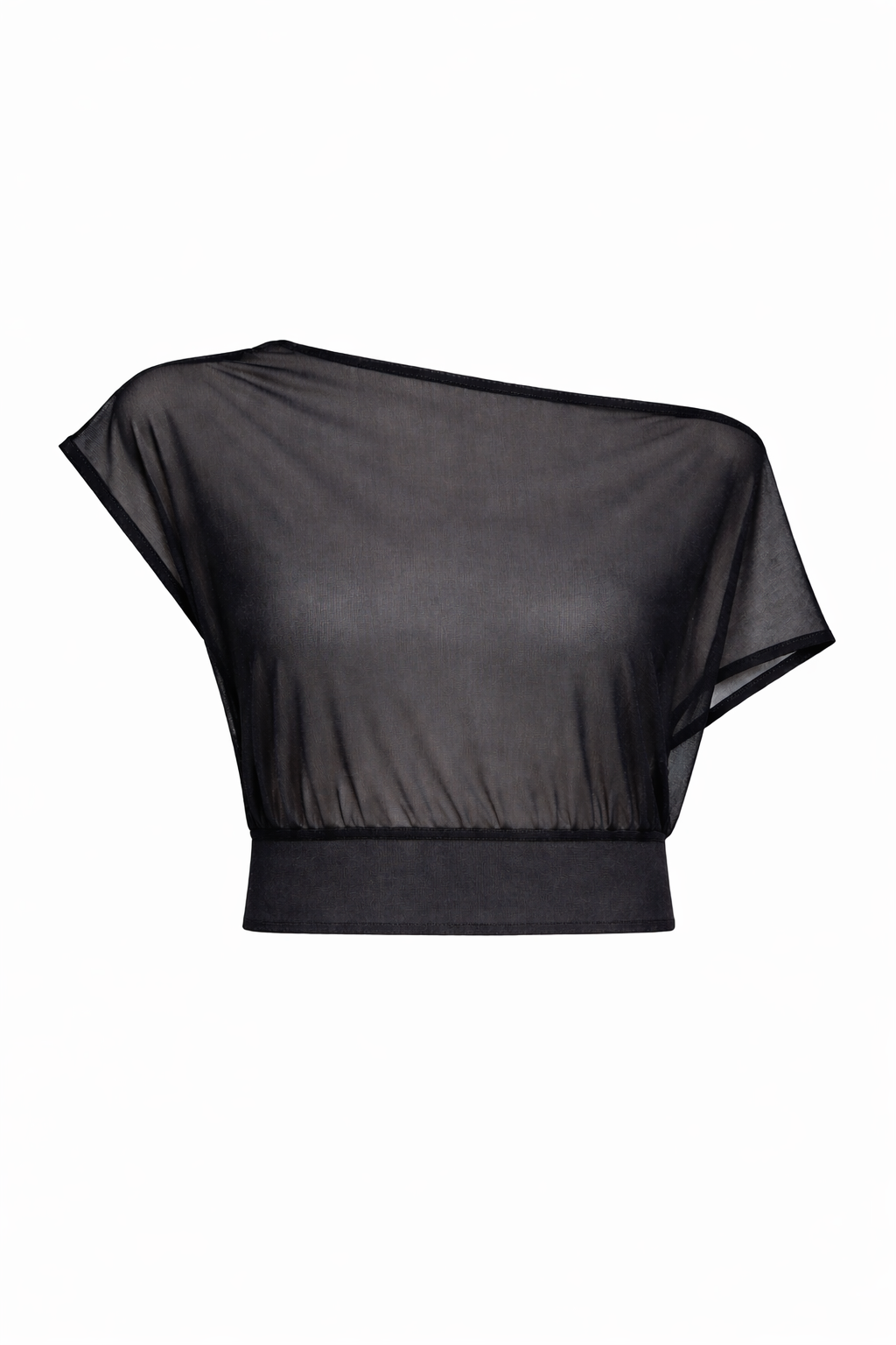 BLACK ASYMMETRICAL MESH TOP