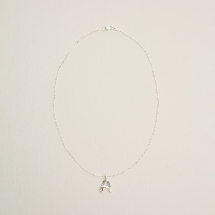 Ribbon Letter Pendant Necklace